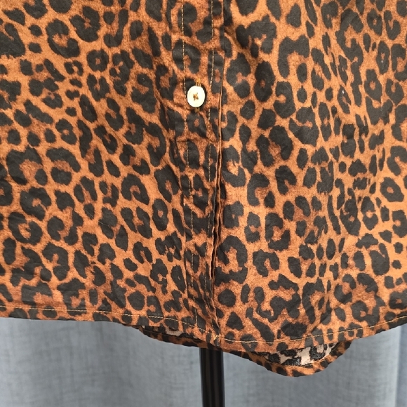 Talbots Brown and Black Animal Print Shirt - Picture 6 of 14